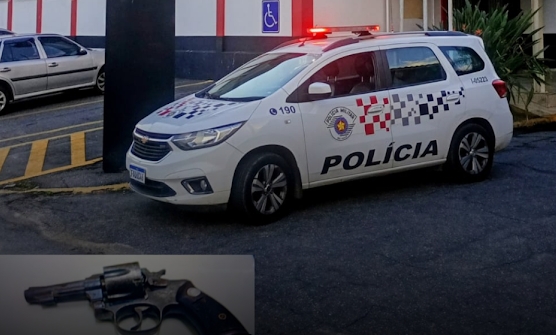 Suspeito de violência doméstica foge, mas arma é apreendida em Pindamonhangaba