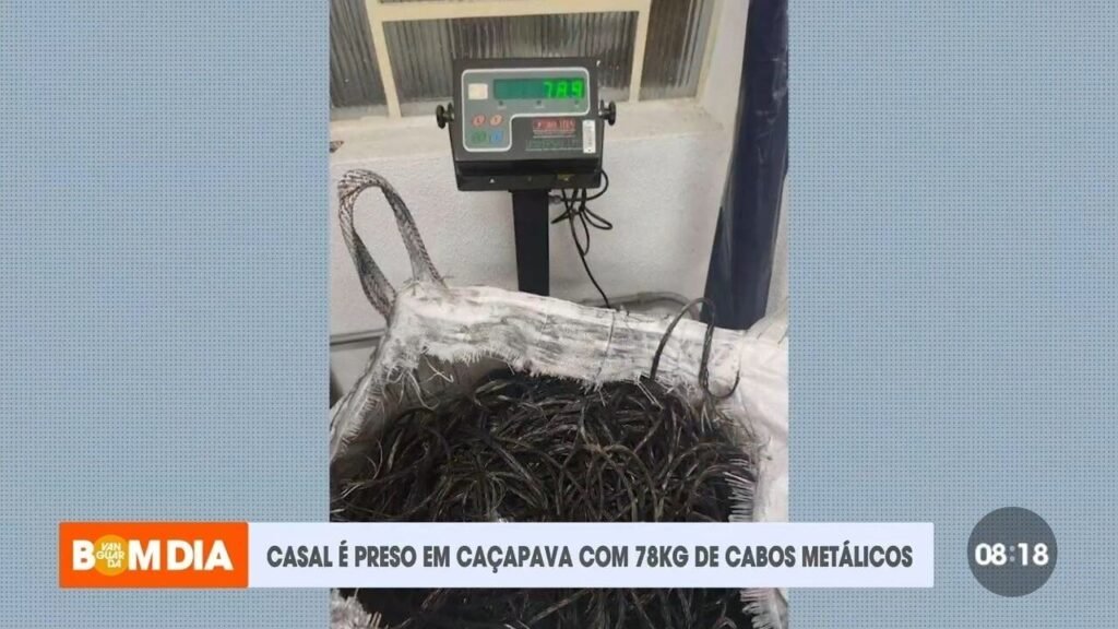 Casal é preso em Caçapava com quantidade considerável de cabos metálicos