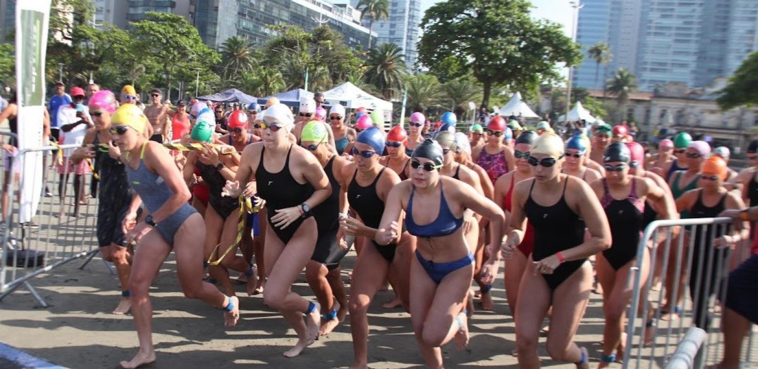 Domingo tem etapa do Santista de Águas Abertas na Praia da Aparecida