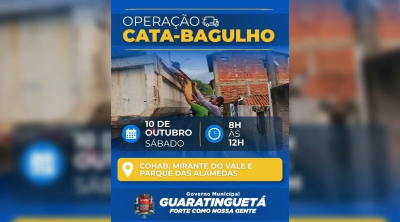 Cata-Bagulho neste sábado na COHAB e Mirante do Vale