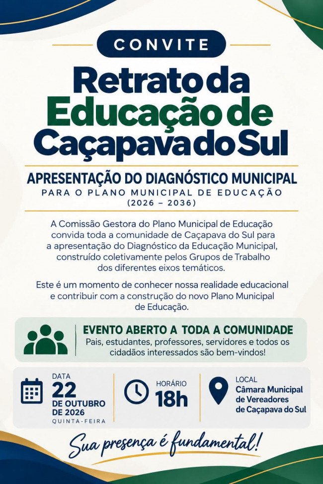 Apresentação do Diagnóstico Municipal da Educação será realizada nesta semana